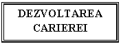 Text Box: DEZVOLTAREA CARIEREI